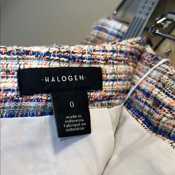 Halogen Women’s Pencil Midi Skirt in White and Blue SZ 0 - Picture 2 of 9